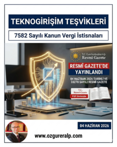 7582 sayılı kanun ile getirilen teknogirişim vergi istisnaları ve teşvikleri hakkında 4 Haziran 2026 tarihli Resmî Gazete kapak görseli.