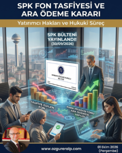 SPK'nın 30 Eylül 2026 tarihli kararı ile tasfiye edilen yatırım fonlarındaki yatırımcılara 1 milyon TL ara ödeme yapılmasına ilişkin grafik.